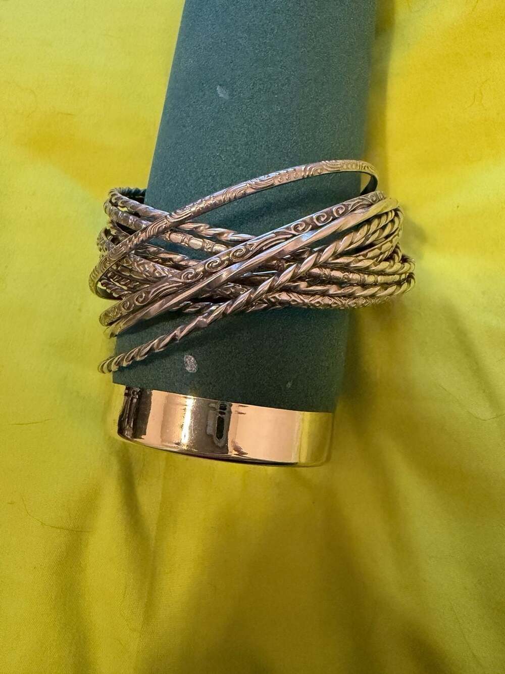 Vintage Multi-Row Woven and Twisted Bangle Bracelet Set